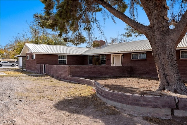 view of single story home