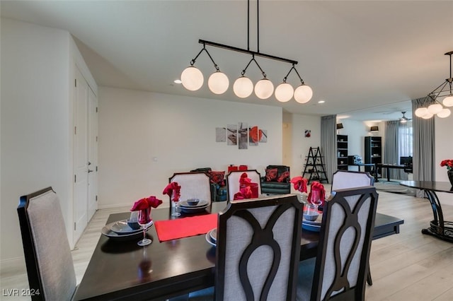 dining room featuring light hardwood / wood-style flooring