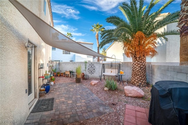 view of patio featuring grilling area