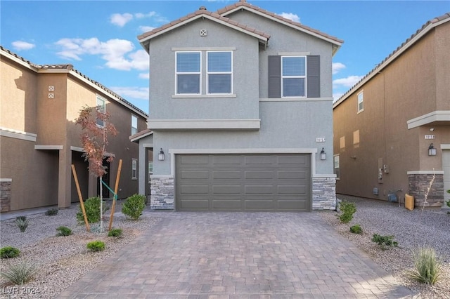 view of property with a garage