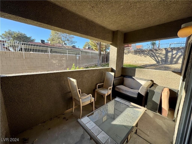 view of patio with outdoor lounge area