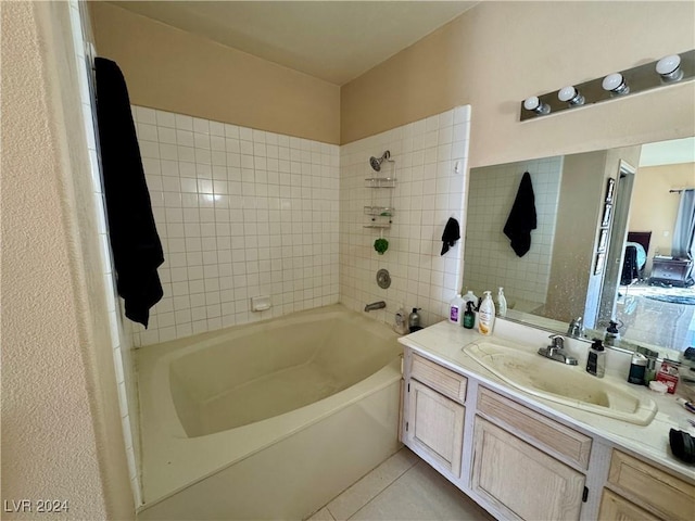 bathroom featuring tile patterned floors and vanity