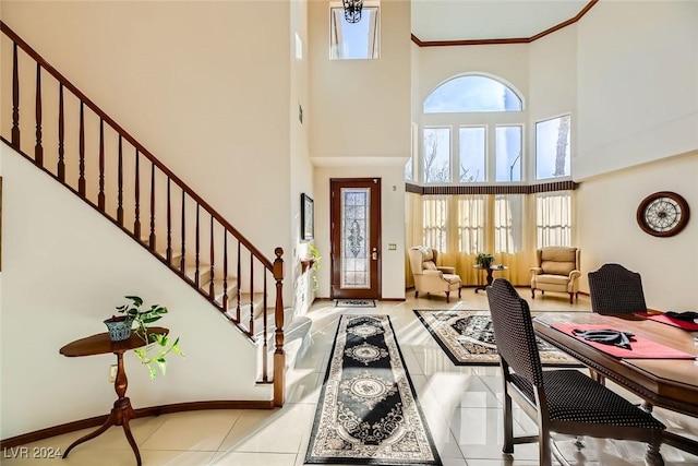 373 Via Sonador, Henderson, NV 89012 - tiled foyer featuring a high ceiling