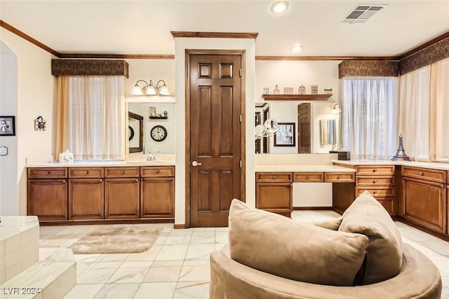 373 Via Sonador, Henderson, NV 89012 - bathroom featuring vanity and ornamental molding