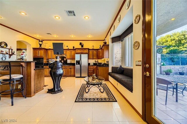 373 Via Sonador, Henderson, NV 89012 - interior space featuring light tile patterned floors and ornamental molding