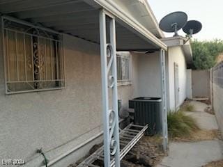 view of property exterior featuring central air condition unit