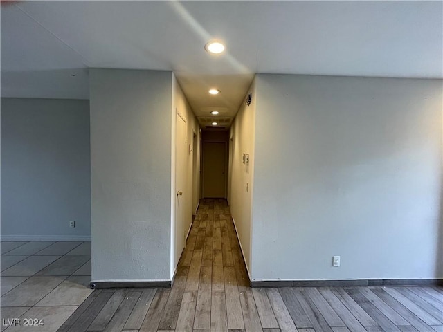 corridor featuring light wood-type flooring