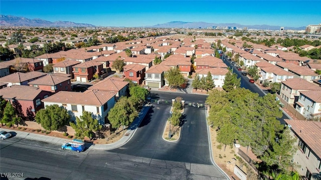 aerial view with a mountain view