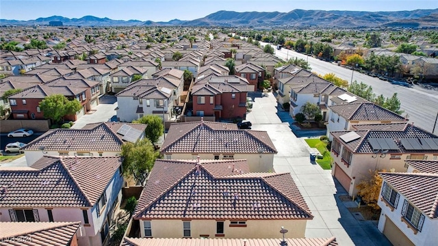 aerial view with a mountain view