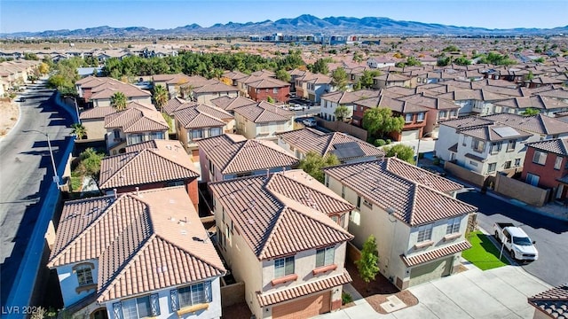 aerial view with a mountain view