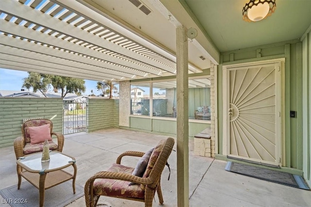 view of patio with a pergola