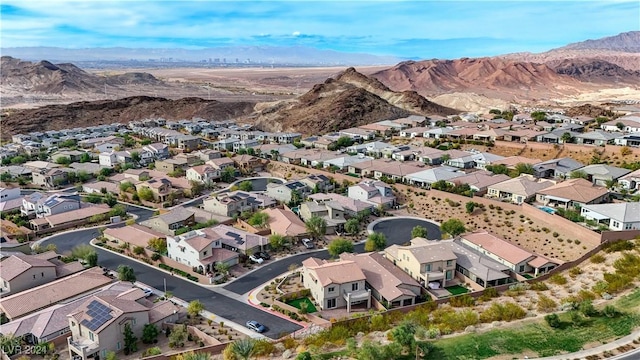 drone / aerial view with a mountain view