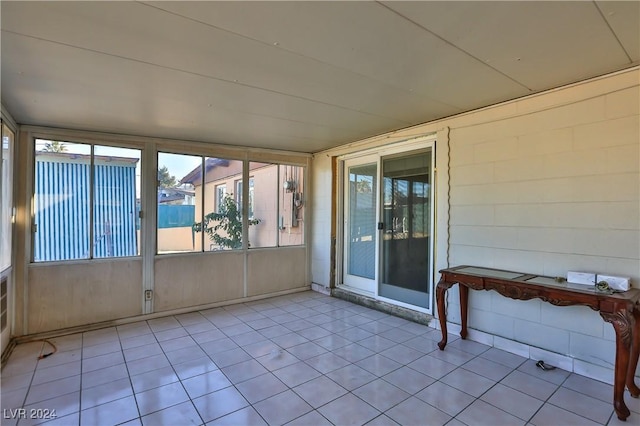 view of unfurnished sunroom