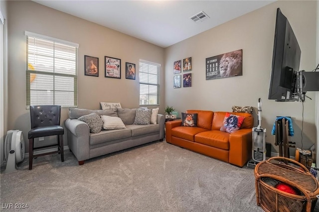 living room featuring carpet floors