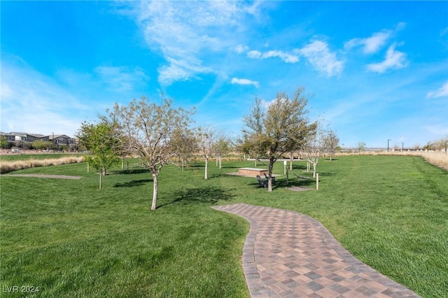 view of home's community featuring a lawn