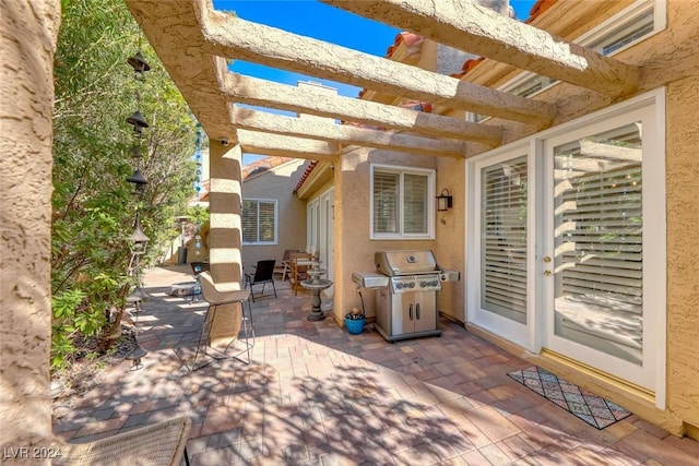 5035 Shoal Creek Cir, Las Vegas, NV 89113 - view of patio featuring grilling area and a pergola