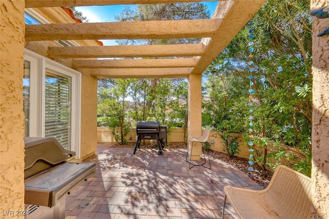 5035 Shoal Creek Cir, Las Vegas, NV 89113 - view of patio / terrace featuring a pergola and grilling area