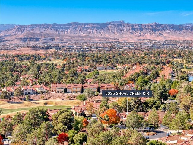 aerial view with a mountain view