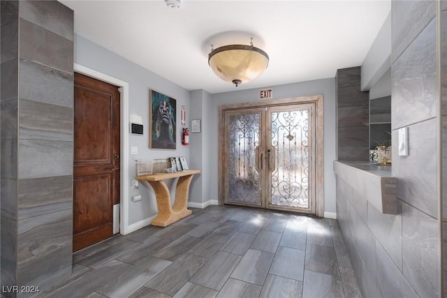 foyer entrance with french doors