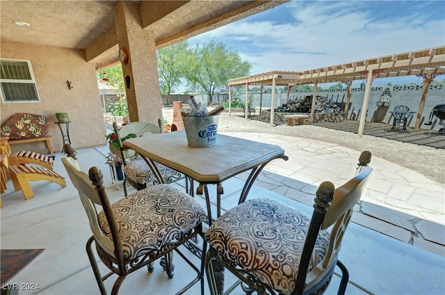 view of patio with a pergola