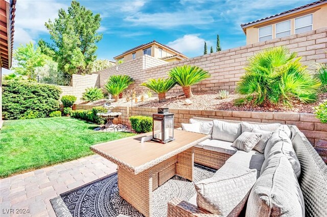 view of patio with an outdoor living space