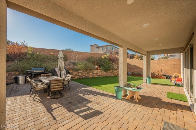 view of patio with grilling area