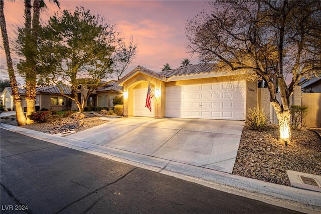 view of front of house with a garage