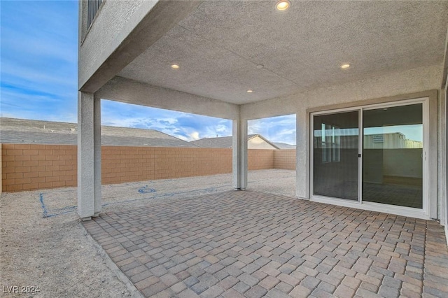 view of patio featuring a fenced backyard