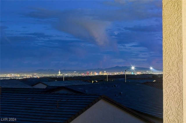 view of water feature with a city view