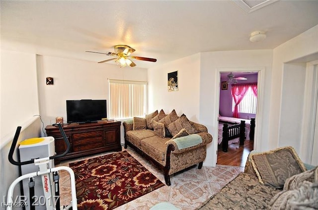 living room with hardwood / wood-style flooring