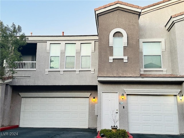 view of property with a garage