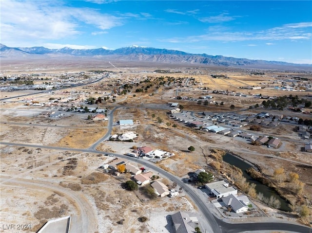 aerial view with a mountain view