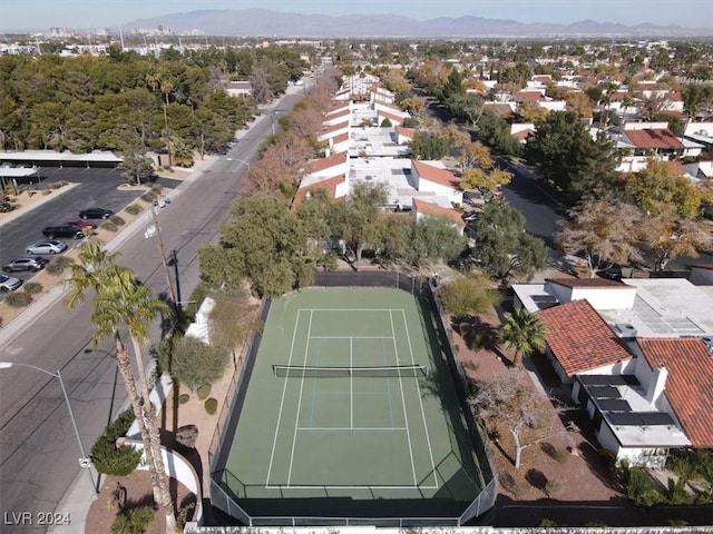 aerial view with a mountain view