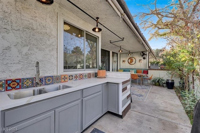 view of patio with sink