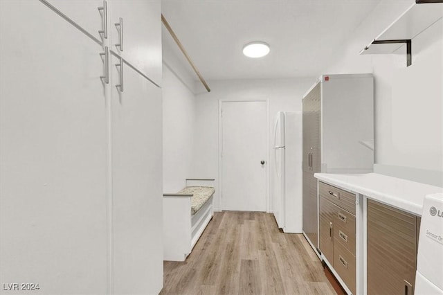 spacious closet featuring light wood-type flooring