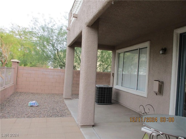 view of patio with central air condition unit