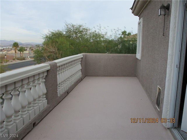 balcony with a mountain view