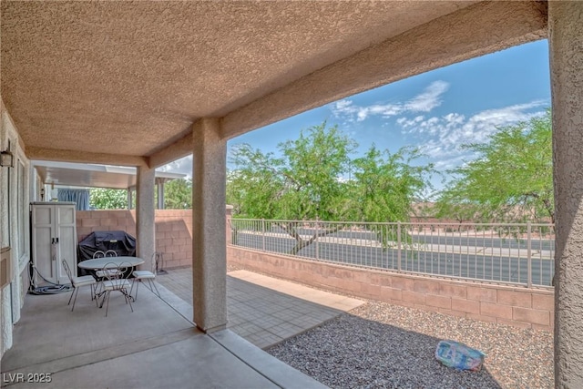 view of patio featuring a fenced backyard