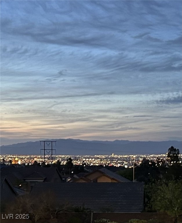 property view of water featuring a mountain view