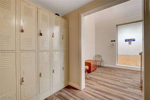 hall featuring light hardwood / wood-style flooring