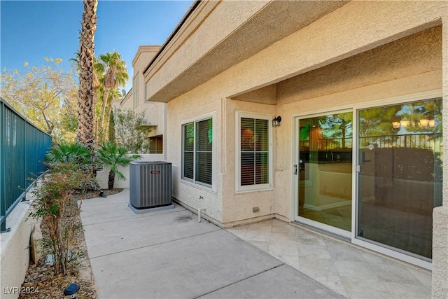 view of patio with central AC unit