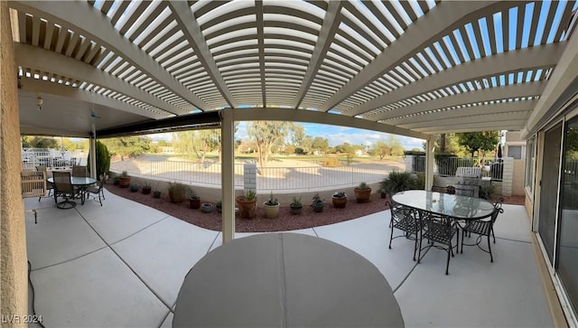 view of patio / terrace featuring a pergola