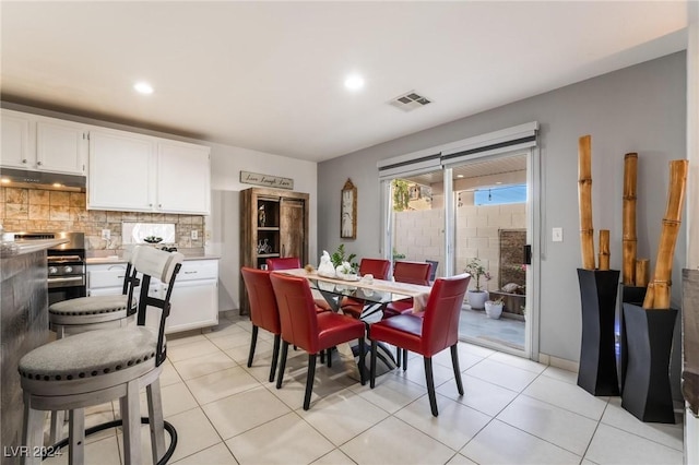 view of tiled dining room