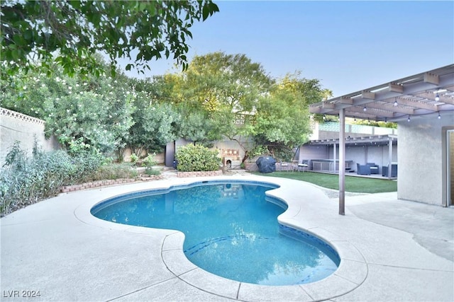 view of pool with a patio area