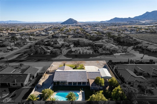 aerial view with a mountain view