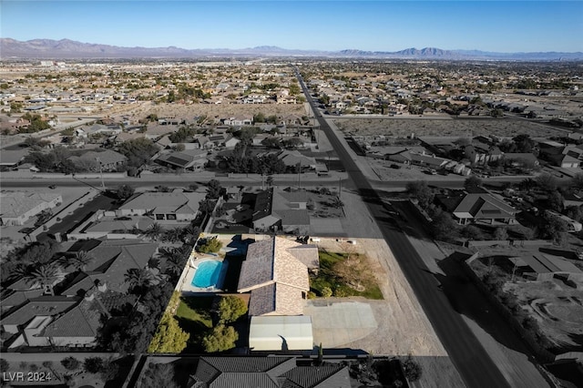 aerial view featuring a mountain view