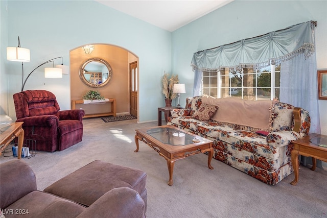 living room with carpet