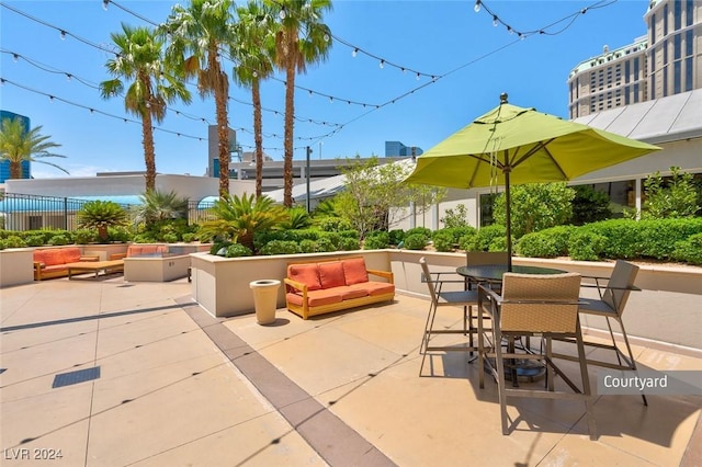 view of patio / terrace featuring an outdoor living space