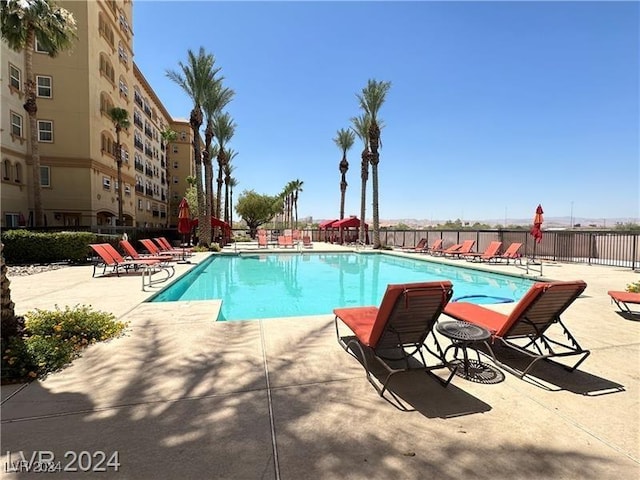 view of pool with a patio