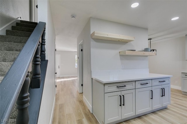 kitchen with light wood-type flooring